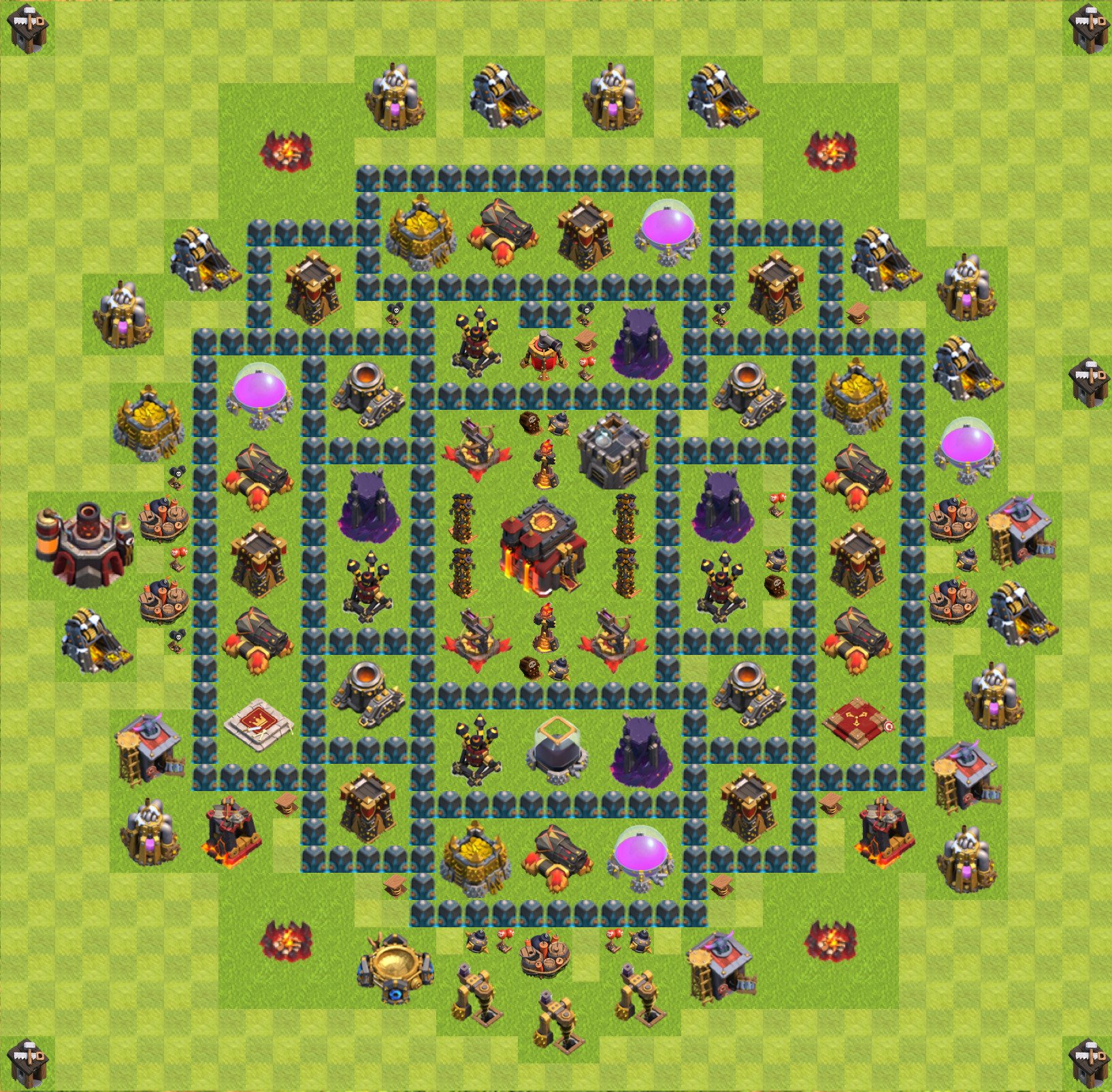 Defense (Trophy) Base TH10 - plan / layout / design - Clash of Clans,...
