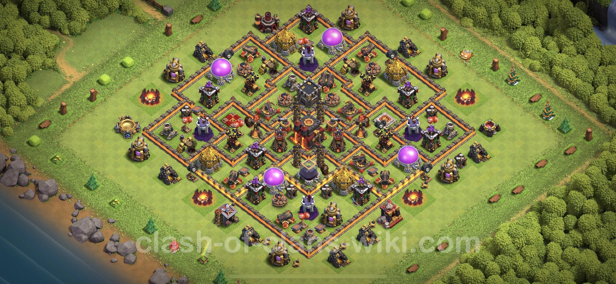 Meilleur Anti Dragon Base Hôtel de Ville niveau 10 + Lien (Link), Anti 3 étoiles Village HDV