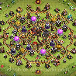 TH10 Anti 2 Stars Base Plan with Link, Copy Town Hall 10 Base Design 2024, #1536