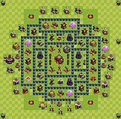 Base plan (layout), Town Hall Level 10 for trophies (defense) (#28)
