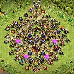 Municipio livello 10 Base + Link, Ibrido - Miglior Disposizione Villaggio per Difesa COC 2026 TH10, #3308