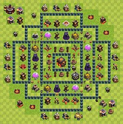Base plan (layout), Town Hall Level 10 for trophies (defense) (#36)