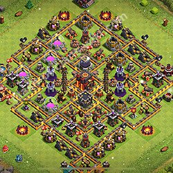 Diseño de aldea para Defensa Ayuntamiento 10 Copiar, Liga de Leyenda - COC TH10 Perfecta Distribucion 2026 + Enlace, #842