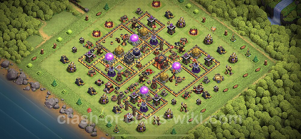 Anti GoWiWi / GoWiPe TH10 Base Plan with Link, Anti 3 Stars, Copy Town Hall 10 Design 2023, #1029
