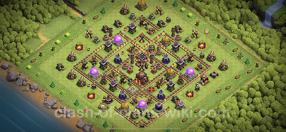 TH10 Anti 2 Stars Base Plan with Link, Anti Everything, Copy Town Hall 10 Base Design 2023, #1181