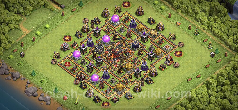 Anti Everything TH10 Base Plan with Link, Hybrid, Copy Town Hall 10 Design 2023, #1191
