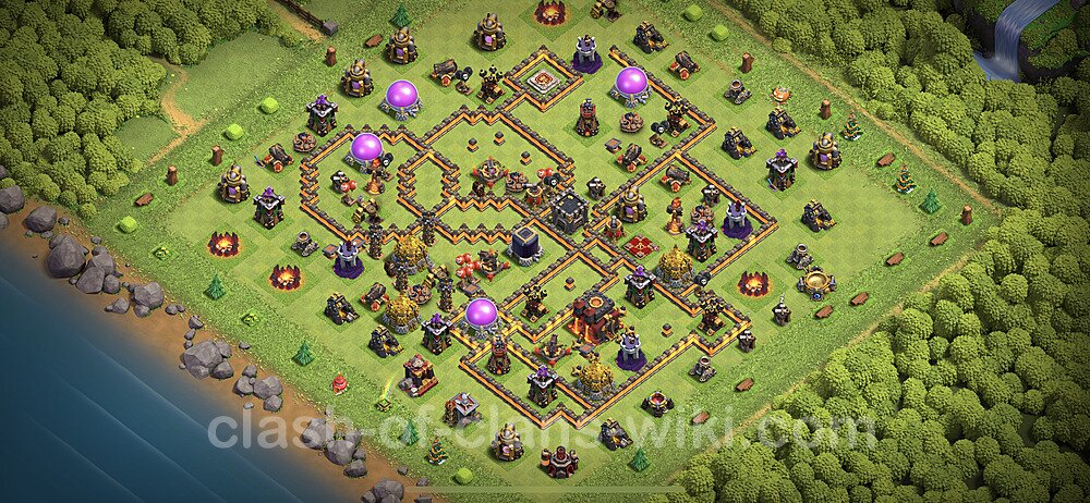 Anti Everything TH10 Base Plan with Link, Hybrid, Copy Town Hall 10 Design 2023, #1239
