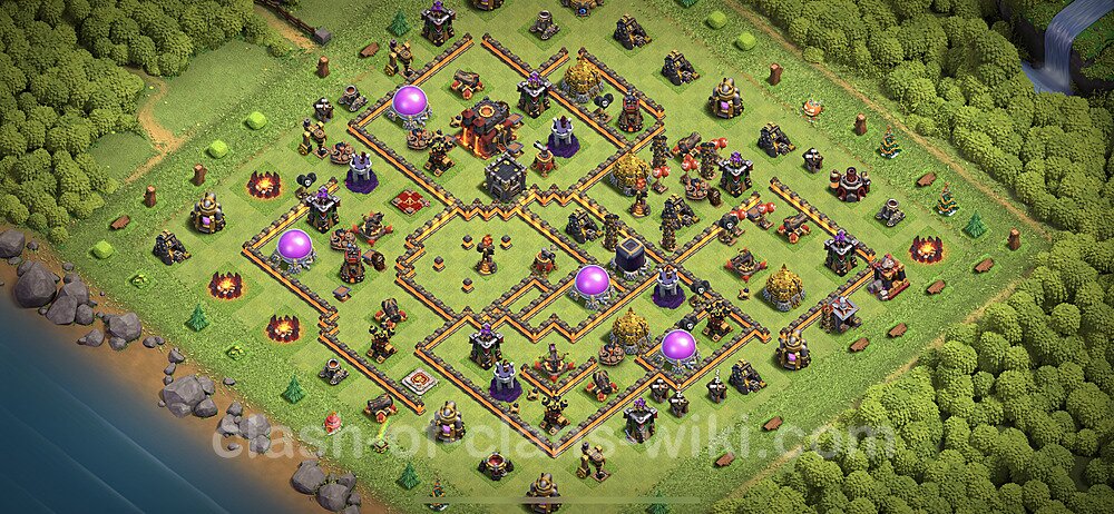 TH10 Anti 3 Stars Base Plan with Link, Anti Everything, Copy Town Hall 10 Base Design 2024, #1330