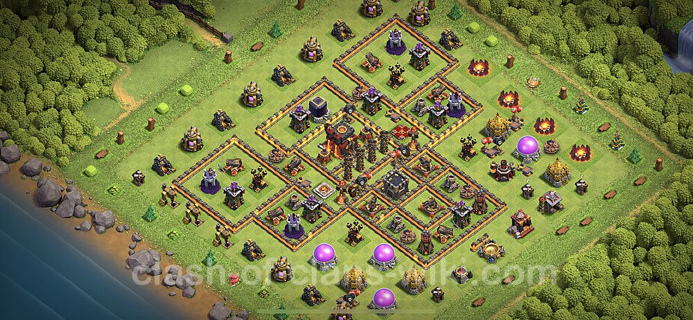 TH10 Anti 3 Stars Base Plan with Link, Copy Town Hall 10 Base Design 2024, #1337