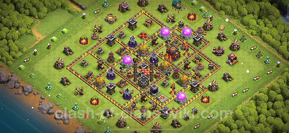 Anti Everything TH10 Base Plan with Link, Hybrid, Copy Town Hall 10 Design 2024, #1372