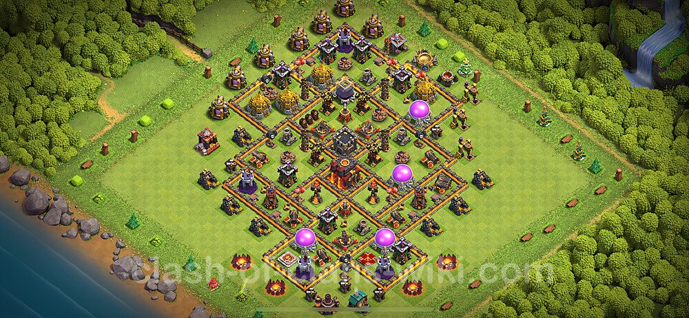 Die Anti 2 Sterne Base RH10 + Link, Anti Alles 2024 - COC Rathaus 10 Kopieren Base, #1903