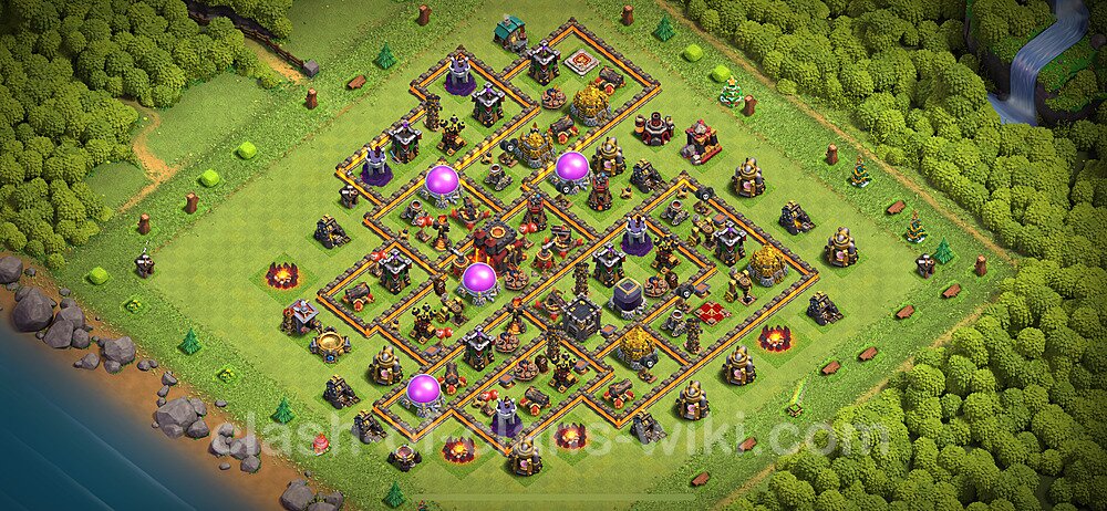 Anti Dragon TH10 Base Plan with Link, Copy Town Hall 10 Anti Air Design 2024, #2159