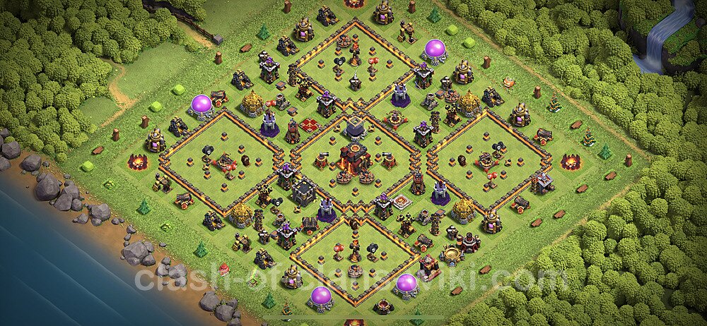TH10 Anti 2 Stars Base Plan with Link, Legend League, Copy Town Hall 10 Base Design 2023, #244