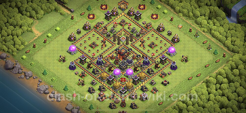 TH10 Anti 3 Stars Base Plan with Link, Anti Everything, Copy Town Hall 10 Base Design 2023, #245