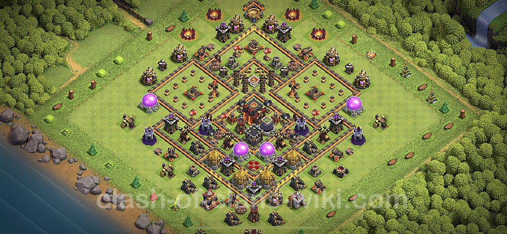 TH10 Anti 3 Stars Base Plan with Link, Anti Everything, Copy Town Hall 10 Base Design, #245