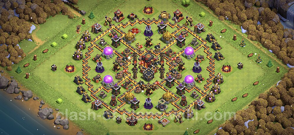 TH10 Trophy Base Plan with Link, Copy Town Hall 10 Base Design, #249