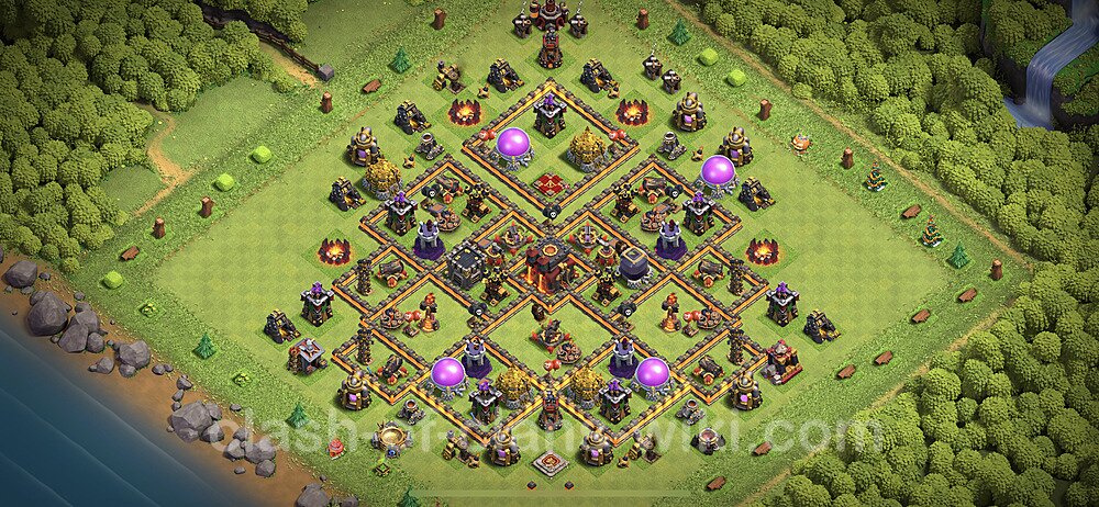 Top TH10 Unbeatable Anti Loot Base Plan with Link, Copy Town Hall 10 Base Design 2023, #253