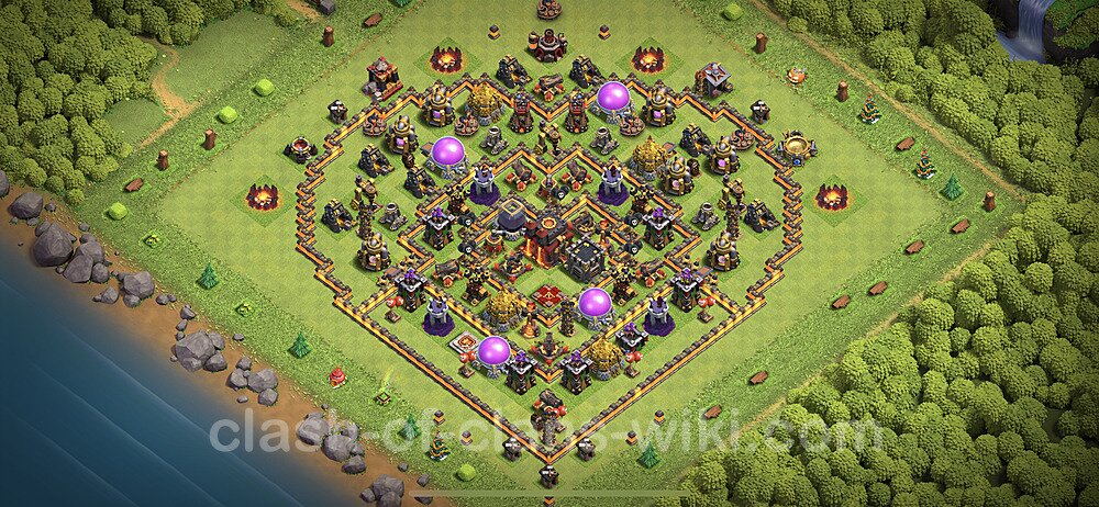 TH10 Trophy Base Plan with Link, Anti Everything, Copy Town Hall 10 Base Design 2023, #275