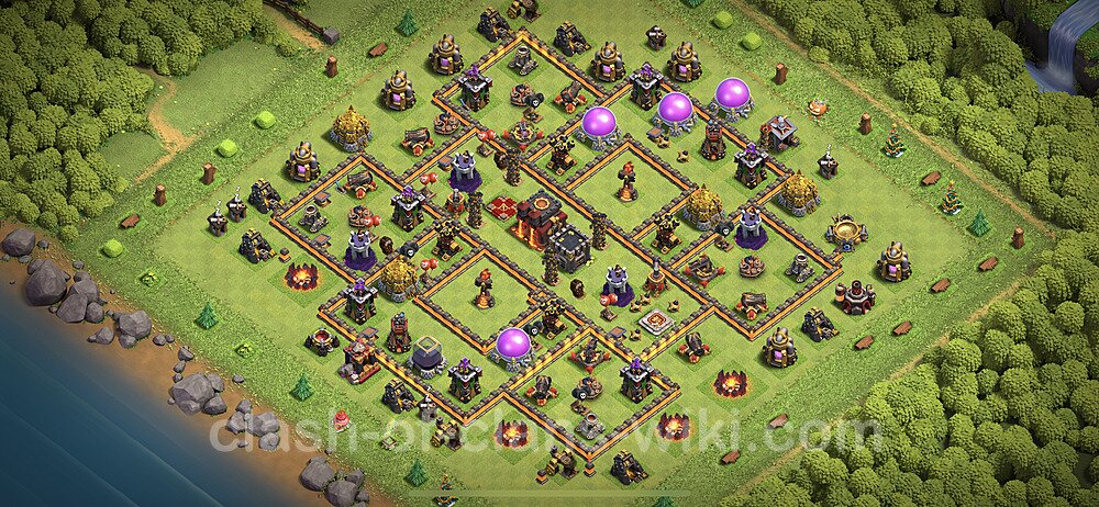 Top TH10 Unbeatable Anti Loot Base Plan with Link, Legend League, Copy Town Hall 10 Base Design 2023, #61
