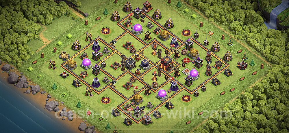 TH10 Anti 3 Stars Base Plan with Link, Anti Everything, Copy Town Hall 10 Base Design 2023, #62
