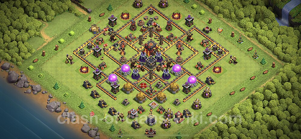 TH10 Anti 2 Stars Base Plan with Link, Legend League, Copy Town Hall 10 Base Design 2023, #66