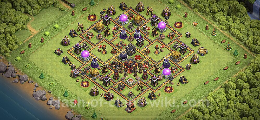 TH10 Trophy Base Plan with Link, Anti Everything, Copy Town Hall 10 Base Design 2023, #68