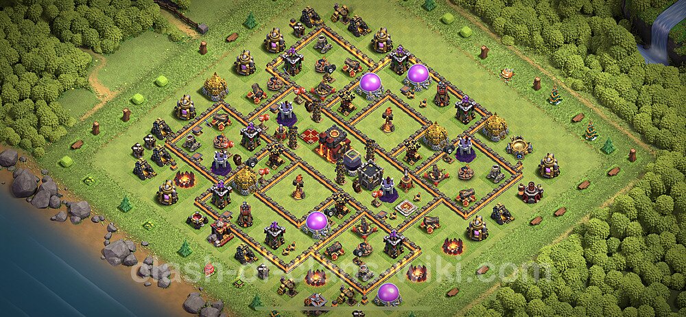 TH10 Trophy Base Plan with Link, Anti Everything, Copy Town Hall 10 Base Design 2023, #69