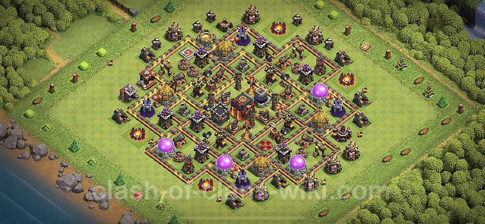 Anti Everything TH10 Base Plan with Link, Hybrid, Copy Town Hall 10 Design 2023, #70