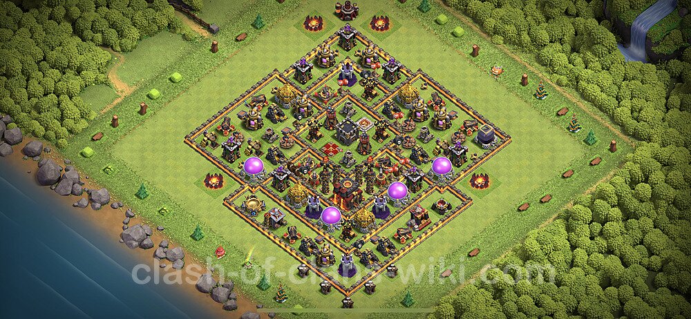Anti Everything TH10 Base Plan with Link, Hybrid, Copy Town Hall 10 Design 2023, #72
