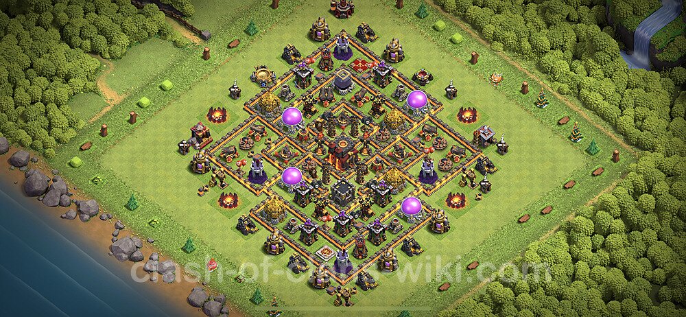 Best Anti 3 Stars Base TH10 with Link, Hybrid - Town Hall Level 10 Base ...