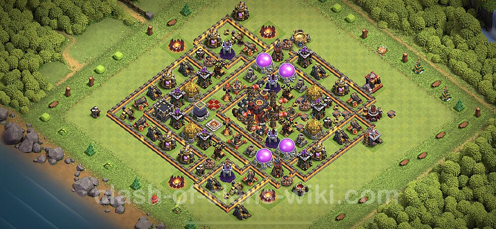 Top TH10 Unbeatable Anti Loot Base Plan with Link, Legend League, Hybrid, Copy Town Hall 10 Base Design 2023, #84