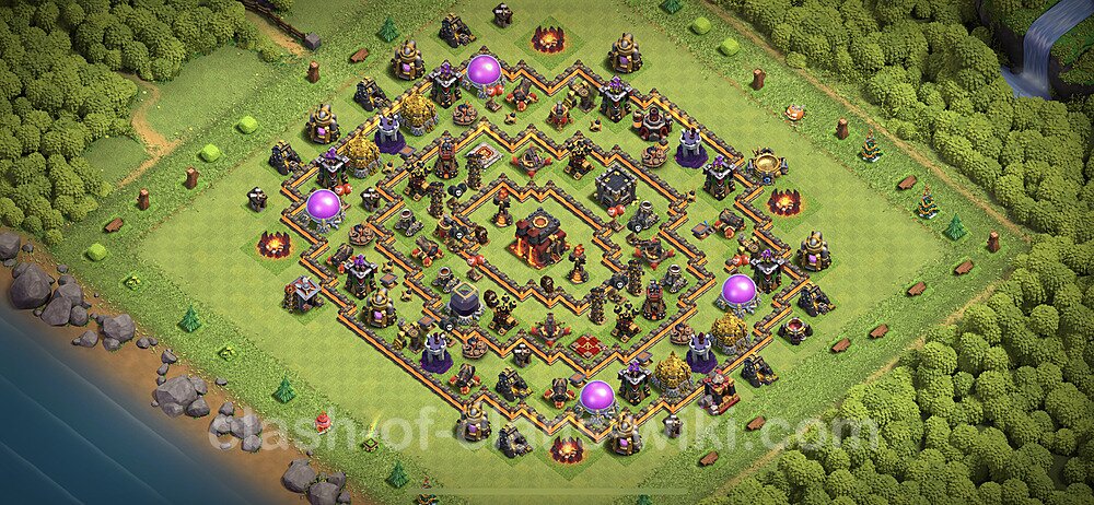 Anti Everything TH10 Base Plan with Link, Hybrid, Copy Town Hall 10 Design 2023, #86