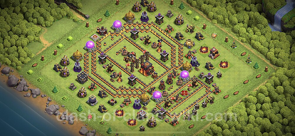 TH10 Trophy Base Plan with Link, Anti Air / Dragon, Copy Town Hall 10 Base Design 2023, #87