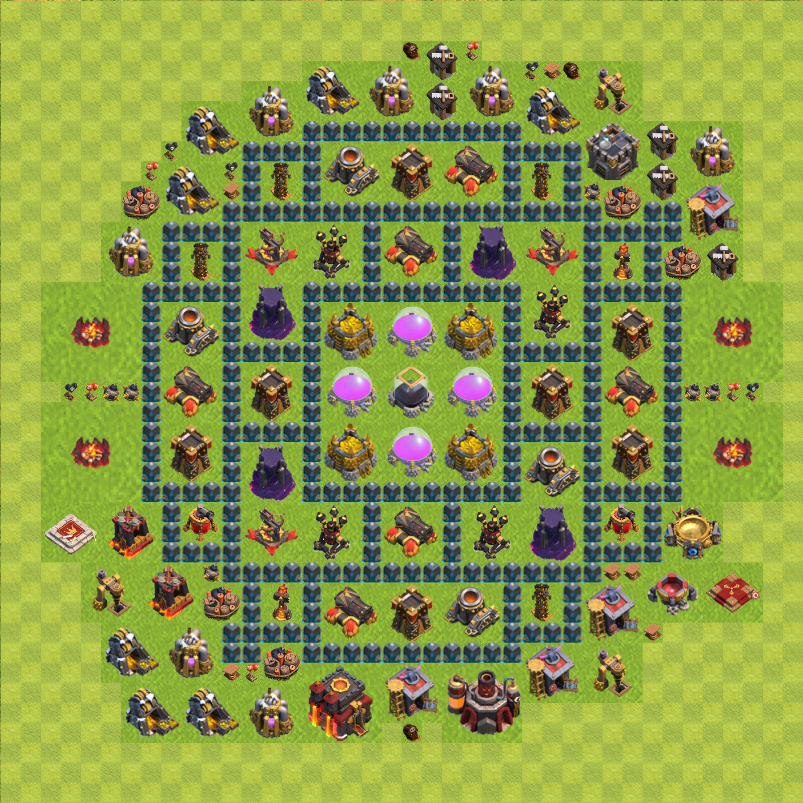 Farming Base TH10 - plan / layout / design - Clash of Clans, #60.
