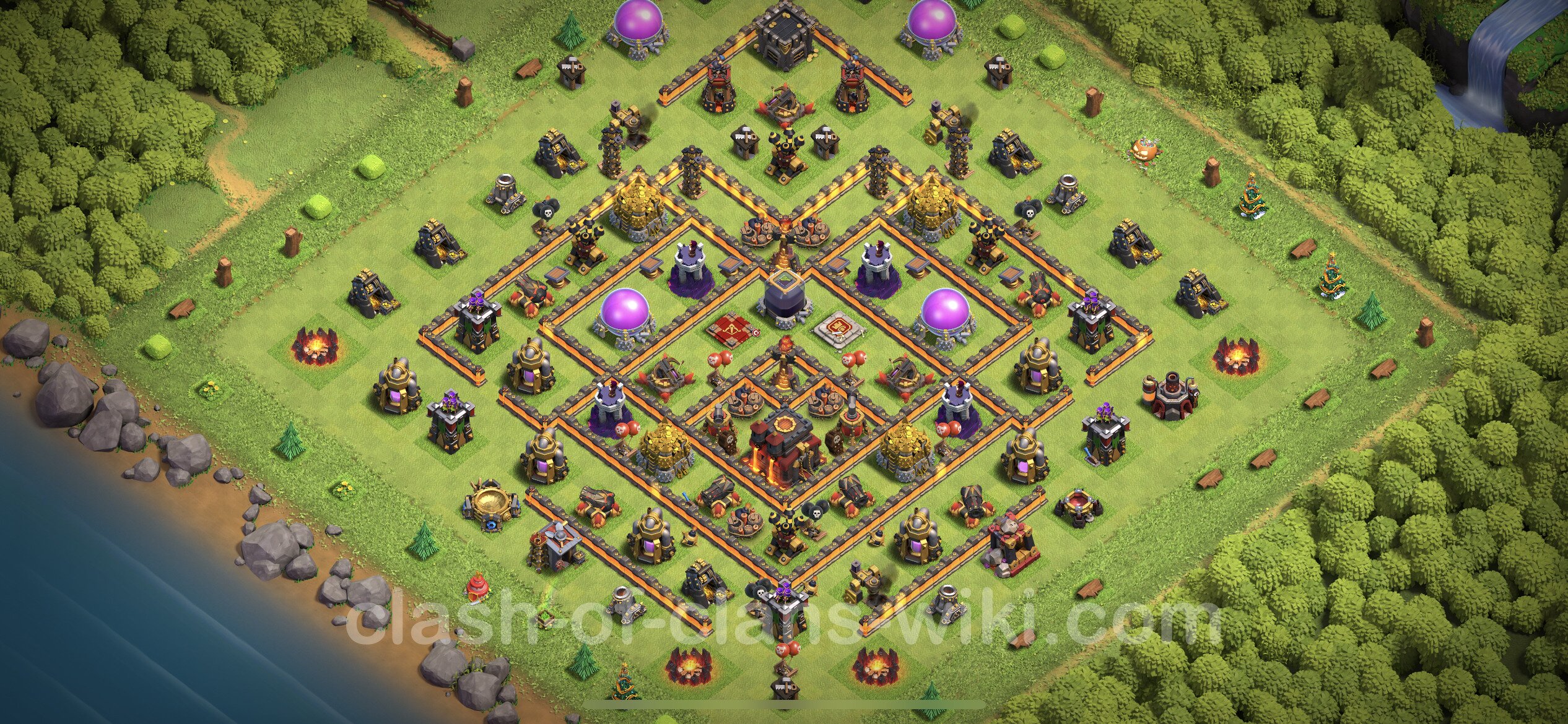 Farming Base TH10 Max Levels with Link - plan / layout / design - Clash of ...