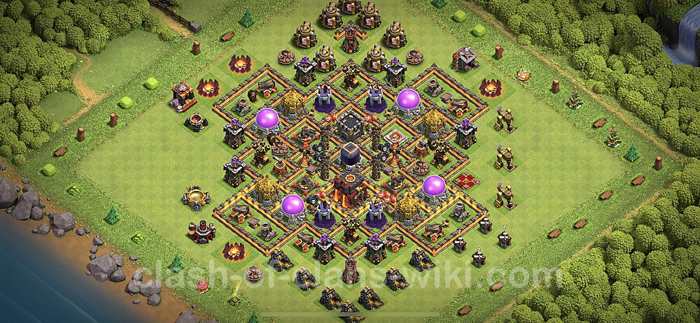 Base plan TH10 (design / layout) with Link, Anti 3 Stars for Farming 2023, #1151