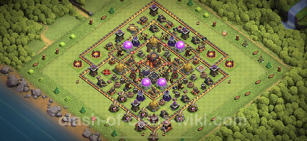 Base plan TH10 Max Levels with Link, Legend League, Hybrid for Farming 2023, #269