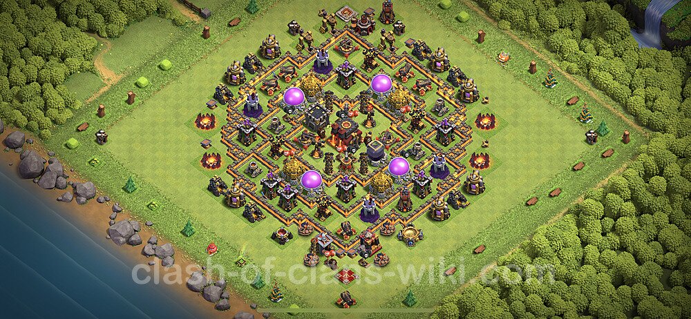 Base plan TH10 (design / layout) with Link, Anti Everything, Hybrid for Farming 2023, #273