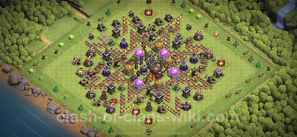 Base plan TH10 Max Levels with Link, Hybrid for Farming 2023, #286