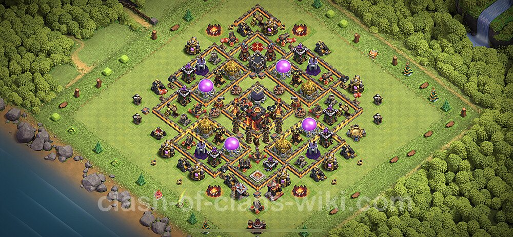 Base plan TH10 (design / layout) with Link, Anti 2 Stars, Hybrid for Farming 2023, #290