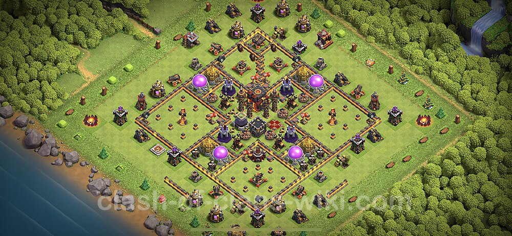 Base plan TH10 (design / layout) with Link, Anti 3 Stars for Farming 2023, #291