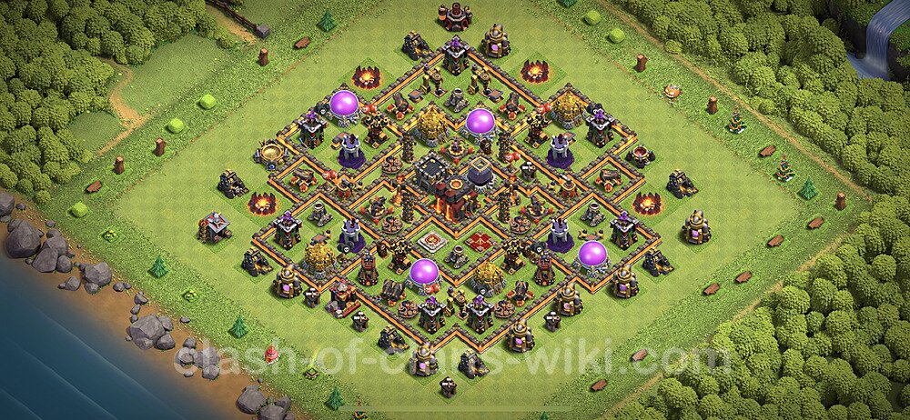 Base plan TH10 (design / layout) with Link, Anti 3 Stars, Hybrid for Farming 2023, #293