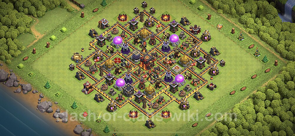 Base plan TH10 (design / layout) with Link, Anti 3 Stars, Hybrid for Farming 2023, #294