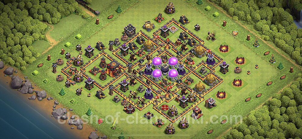 Base plan TH10 (design / layout) with Link, Anti Everything for Farming 2023, #296