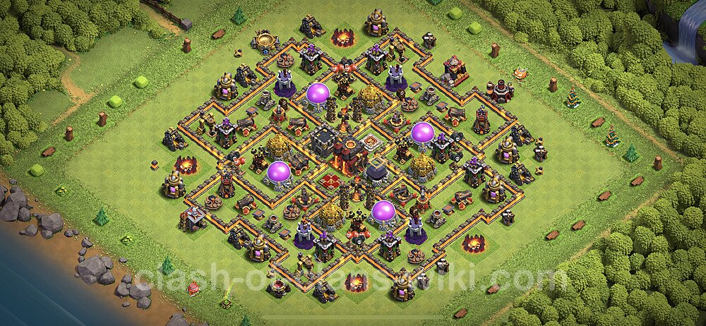 Base plan TH10 (design / layout) with Link, Anti 2 Stars, Hybrid for Farming 2023, #298