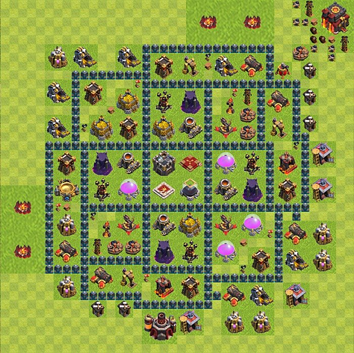 Base plan TH10 (design / layout) for Farming, #54