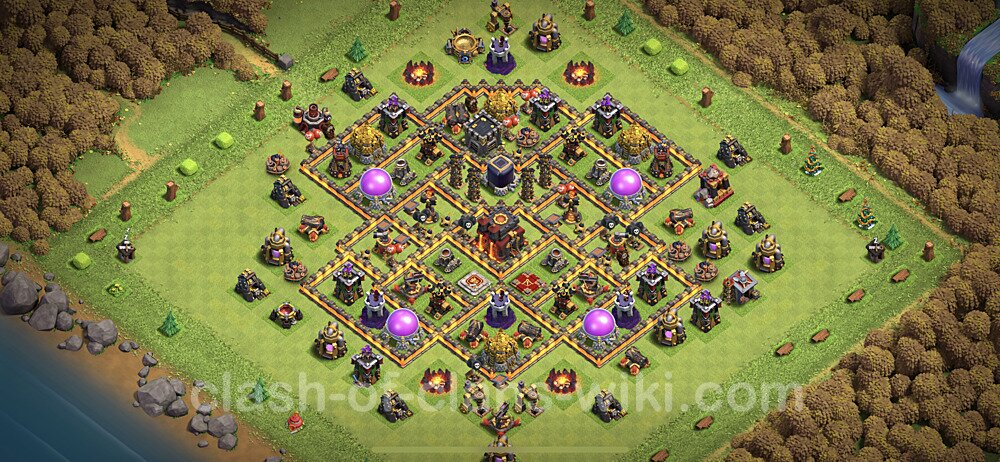 Base plan TH10 (design / layout) with Link, Anti 3 Stars, Anti Everything for Farming, #672