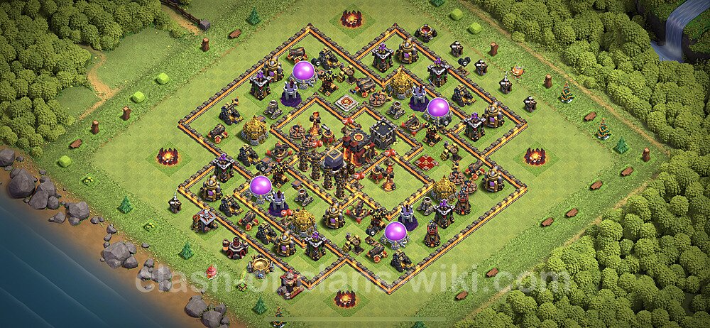 Base plan TH10 (design / layout) with Link, Anti 3 Stars, Hybrid for Farming 2023, #68