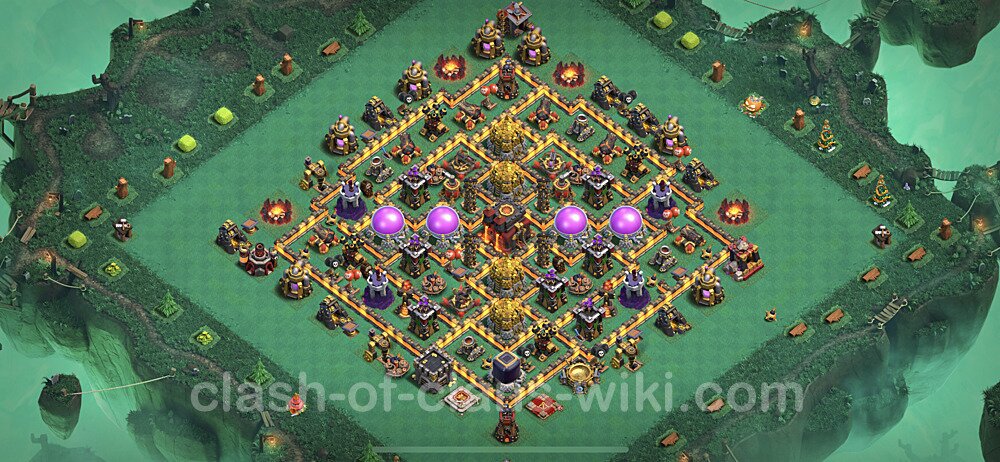 Base plan TH10 (design / layout) with Link, Anti 3 Stars for Farming, #703