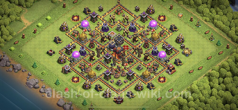 Base plan TH10 (design / layout) with Link, Anti 3 Stars, Hybrid for Farming 2023, #73